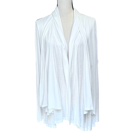 DKNY WHITE DOUBLE LAYER SWING OPEN CARDIGAN - NWT - Picture 2 of 12